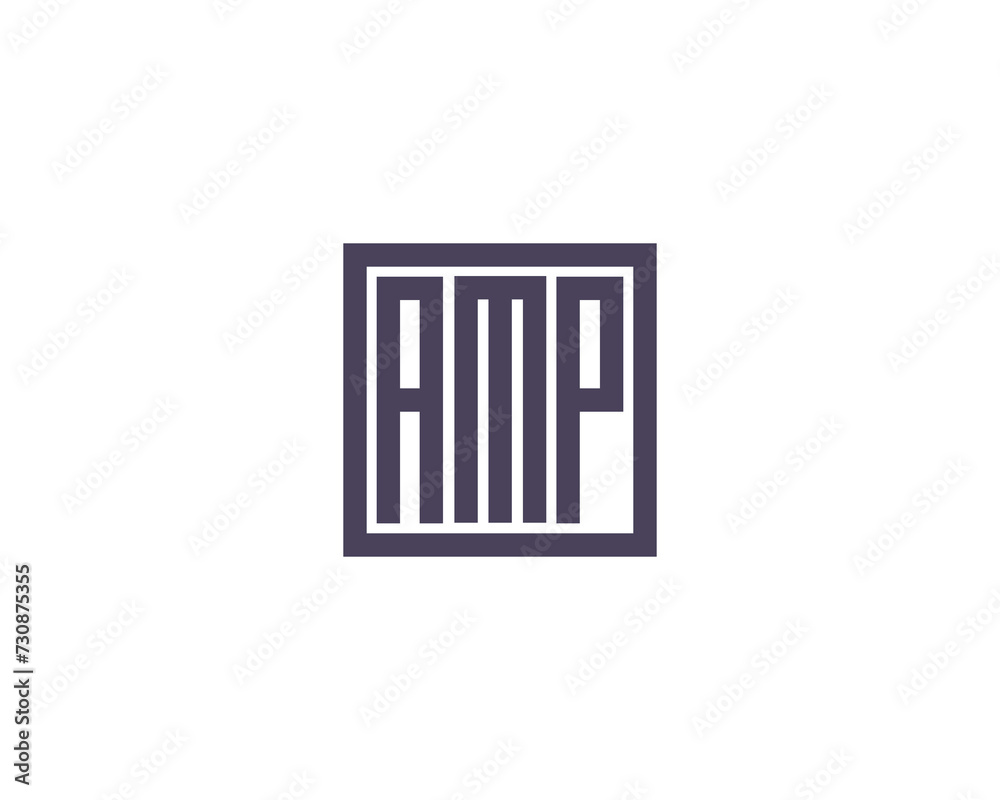 AMP logo design vector template