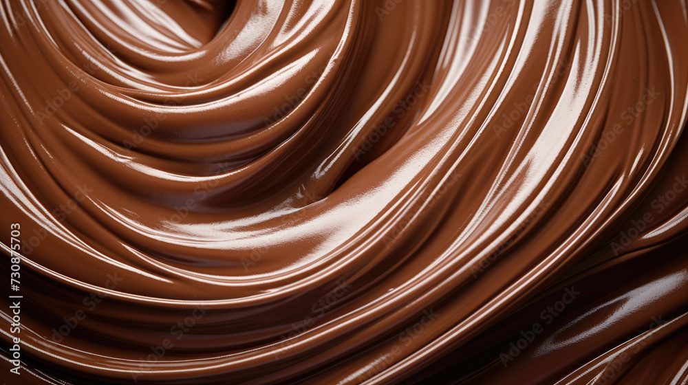 Close-up view of the flowing chocolate coating covering the sweetness Close-up view of the flowing chocolate coating covering the sweetness