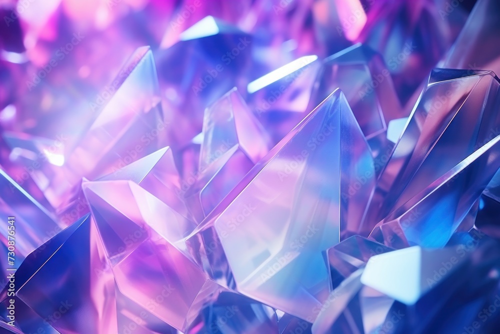 neon pink purple blue colors abstract vibrant iridescent crystal background