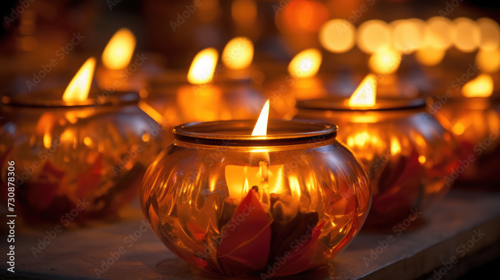 Many of ever-burning fire. Funeral lamps with candles Many of ever-burning fire. Funeral lamps with candles