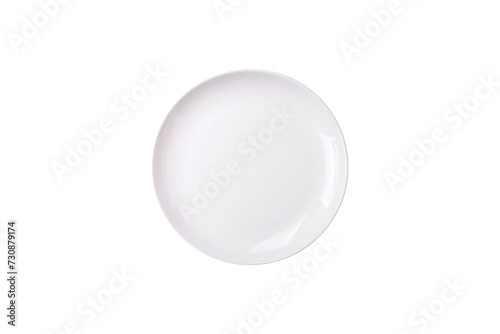 Empty round ceramic plate on a light texture background