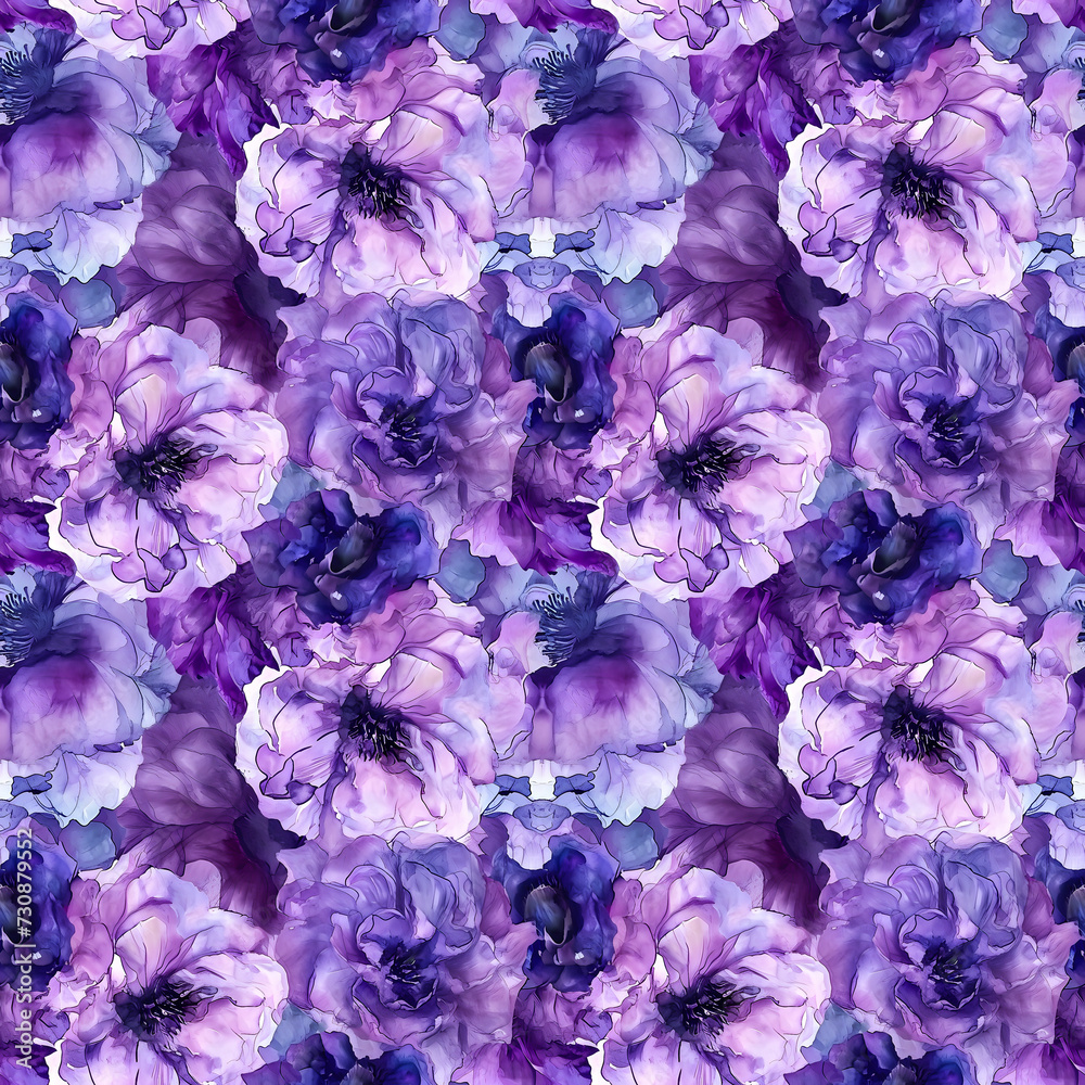 Seamless patterns watercolor painting of various flowers. Designed for wallpaper, fabric printing, scrapbooking, crafts and diy. High-resolution.no.10