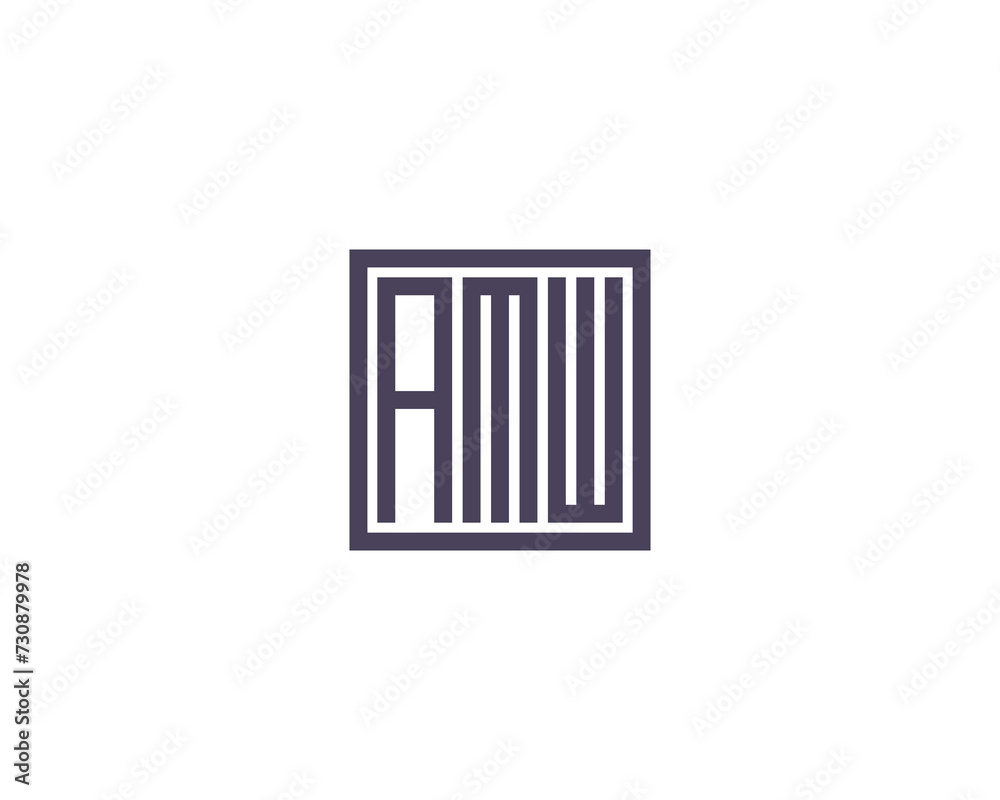 AMW  logo design vector template