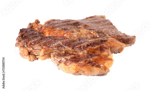 Delicious grilled beef steak isolated on white