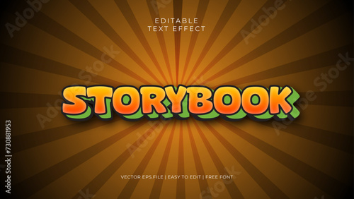 Editable pop art text effect, modern retro typography. Brownie storybook text.