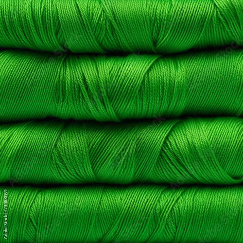 Skeins of green yarn, close-up, background, texture, yarn, fiber, knitting