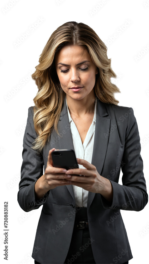 business woman with phone isolated on white business woman with phone isolated on white