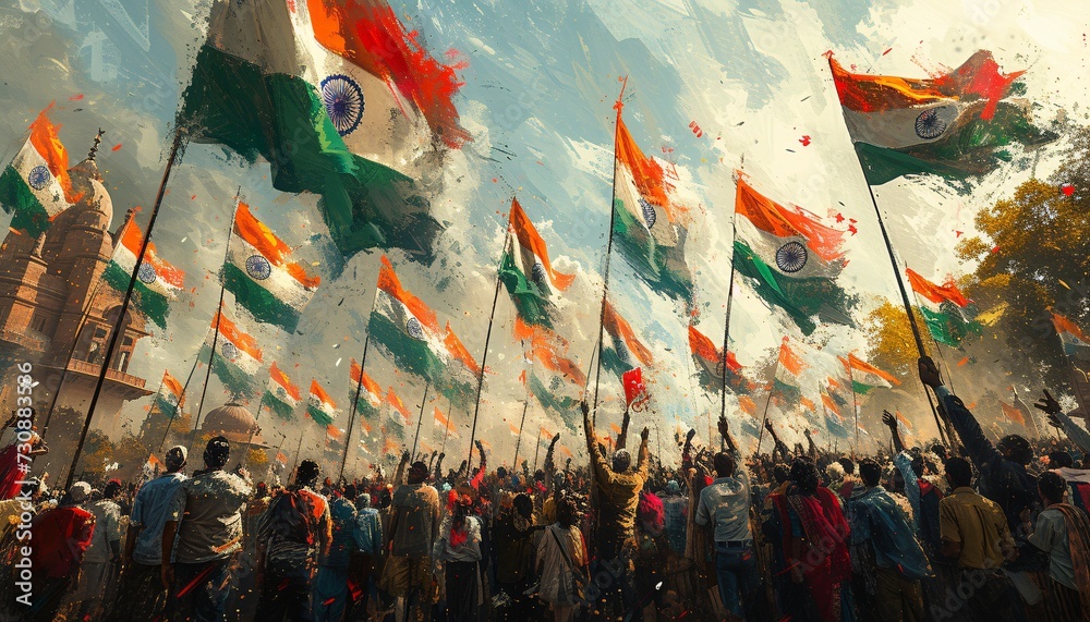 India's Independence Day Celebration: A Colorful Display of National Pride Generative AI India's Independence Day Celebration: A Colorful Display of National Pride Generative AI