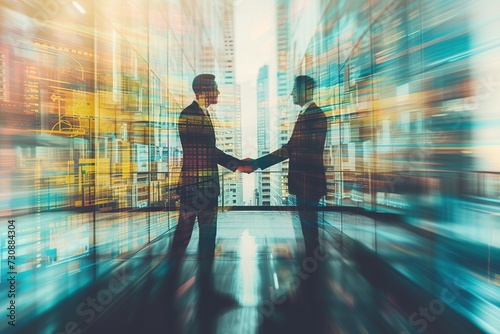 Businessmen Seal the Deal: Handshake Agreement Success,Handshake Success in Business Transaction