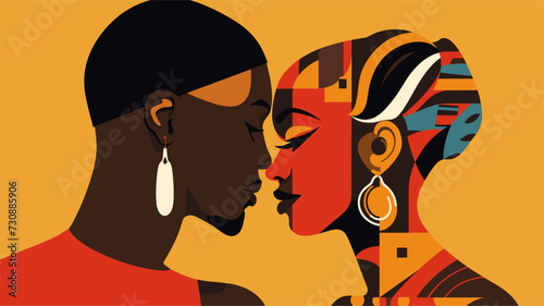 African American vector scene with a focus on unity  employing a diverse color palette  symbolic elements  and a visually engaging composition that pays tribute to the cultural richness and