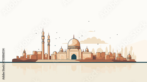 Abstract Eid Mubarak vector scene with a contemporary aesthetic  using clean lines  Islamic geometry  and modern design elements for a visually dynamic and culturally rich composition. simple