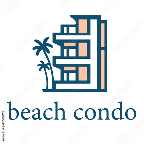 Beach Condo Apartment Logo Minimalist Design Unique Branding Customized coastal