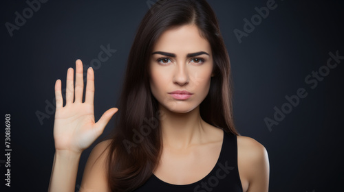 Woman with Hand in Front of Face