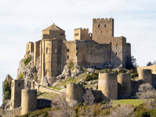 Loarre Castle Romanesque medieval Romanesque defensive fortification Huesca Aragon Spain one of the best preserved medieval castles in Spain photo