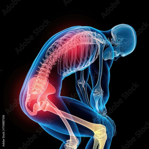 illustration with a back and hip pain