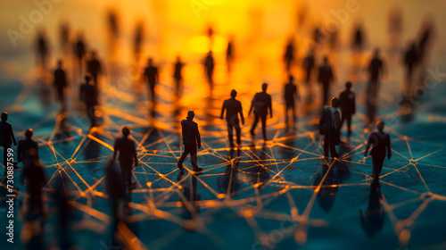 Networking representado por pequeñas figuras con forma humana
 photo