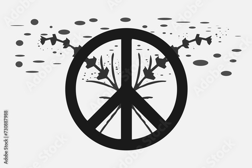 No war! Vector illustration against war and for peace. photo