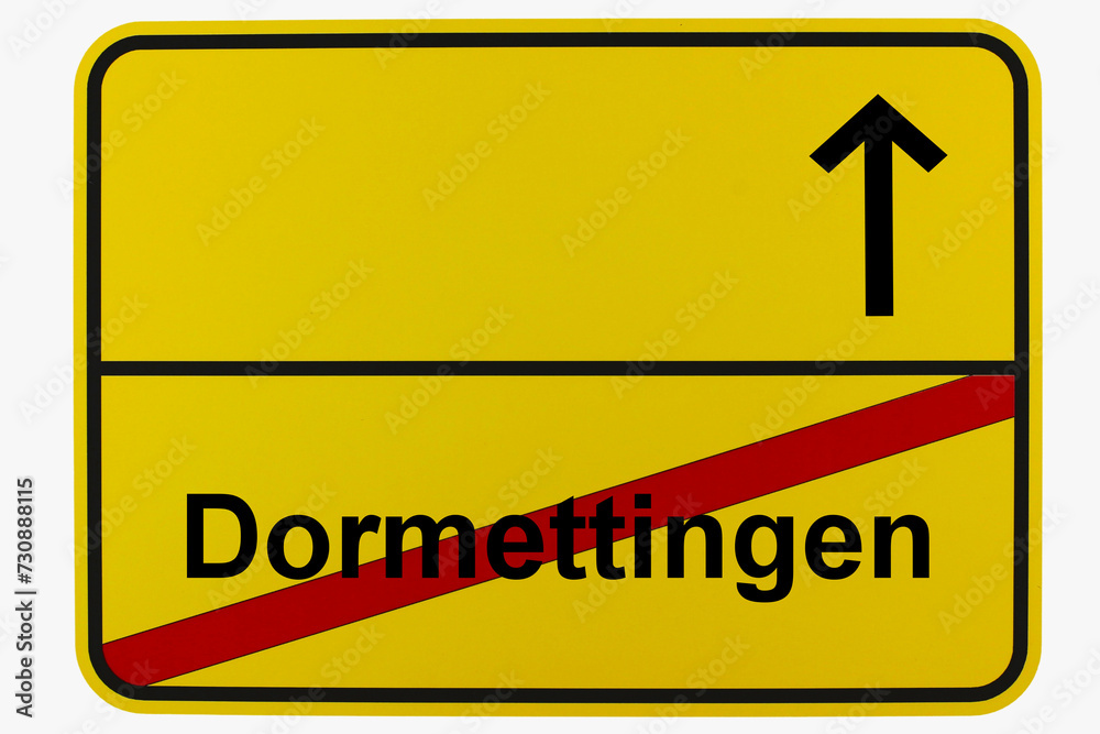 Illustration eines Ortsausgangsschildes von Dormettingen in Baden-Württemberg Illustration eines Ortsausgangsschildes von Dormettingen in Baden-Württemberg