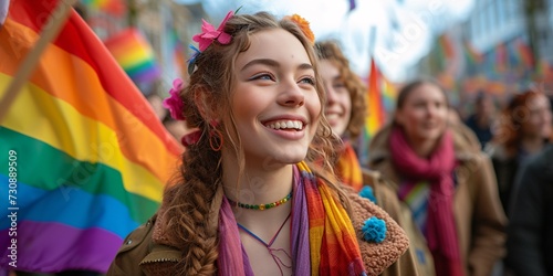Gay Pride Parade: A Rainbow of Smiles Generative AI