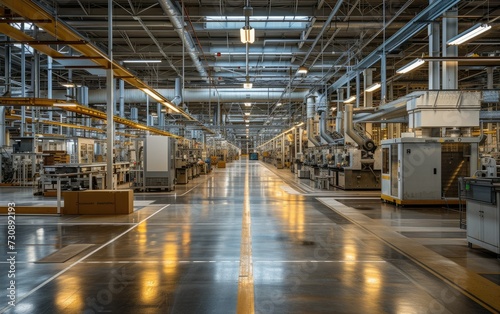 the factory floor that includes several machines