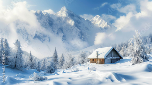 Snowy Mountain Cabin © vefimov