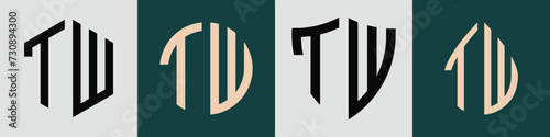 Creative simple Initial Letters TW Logo Designs Bundle.