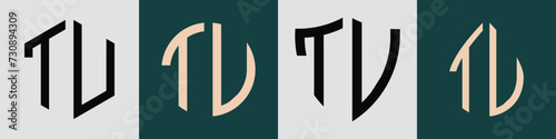 Creative simple Initial Letters TU Logo Designs Bundle.
