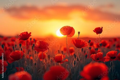 Red Poppies in the Sunset: A Stunning Snap for Your Instagram Feed Generative AI © Bipul
