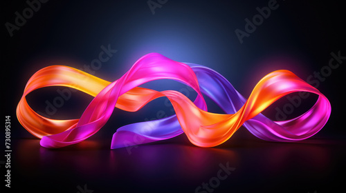 Colorful Silk Swirl on Black Background