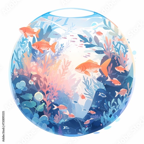 Underwater Ecosystem in a Fishbowl