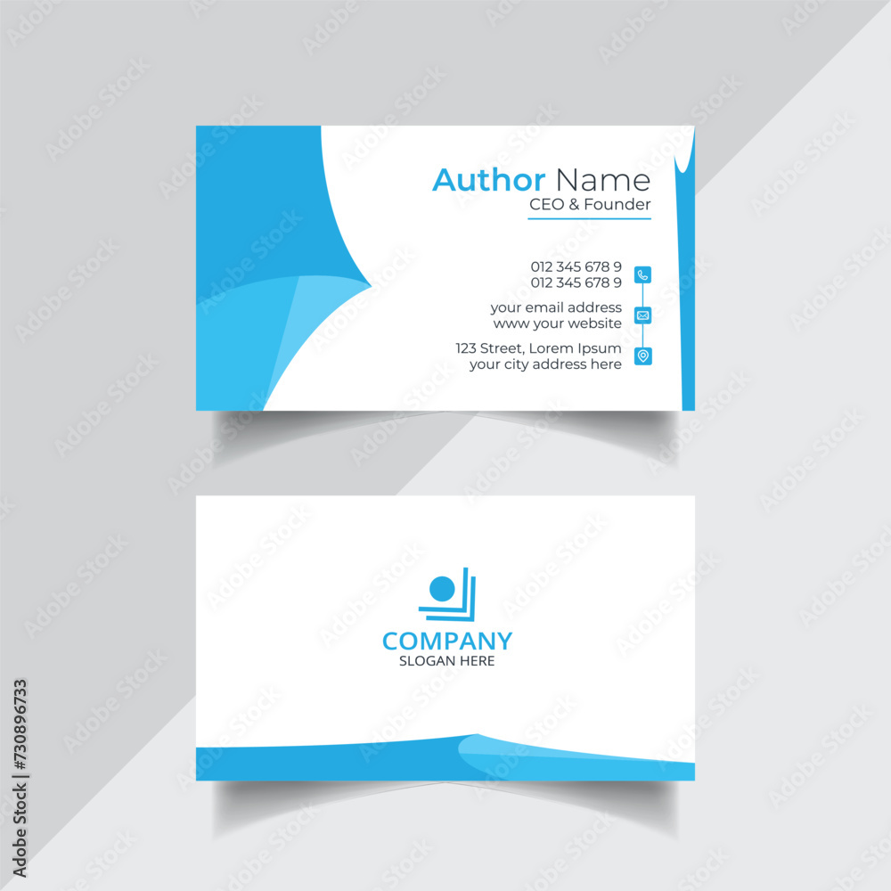 Naklejka premium Vector clean style modern business card template or visiting card design
