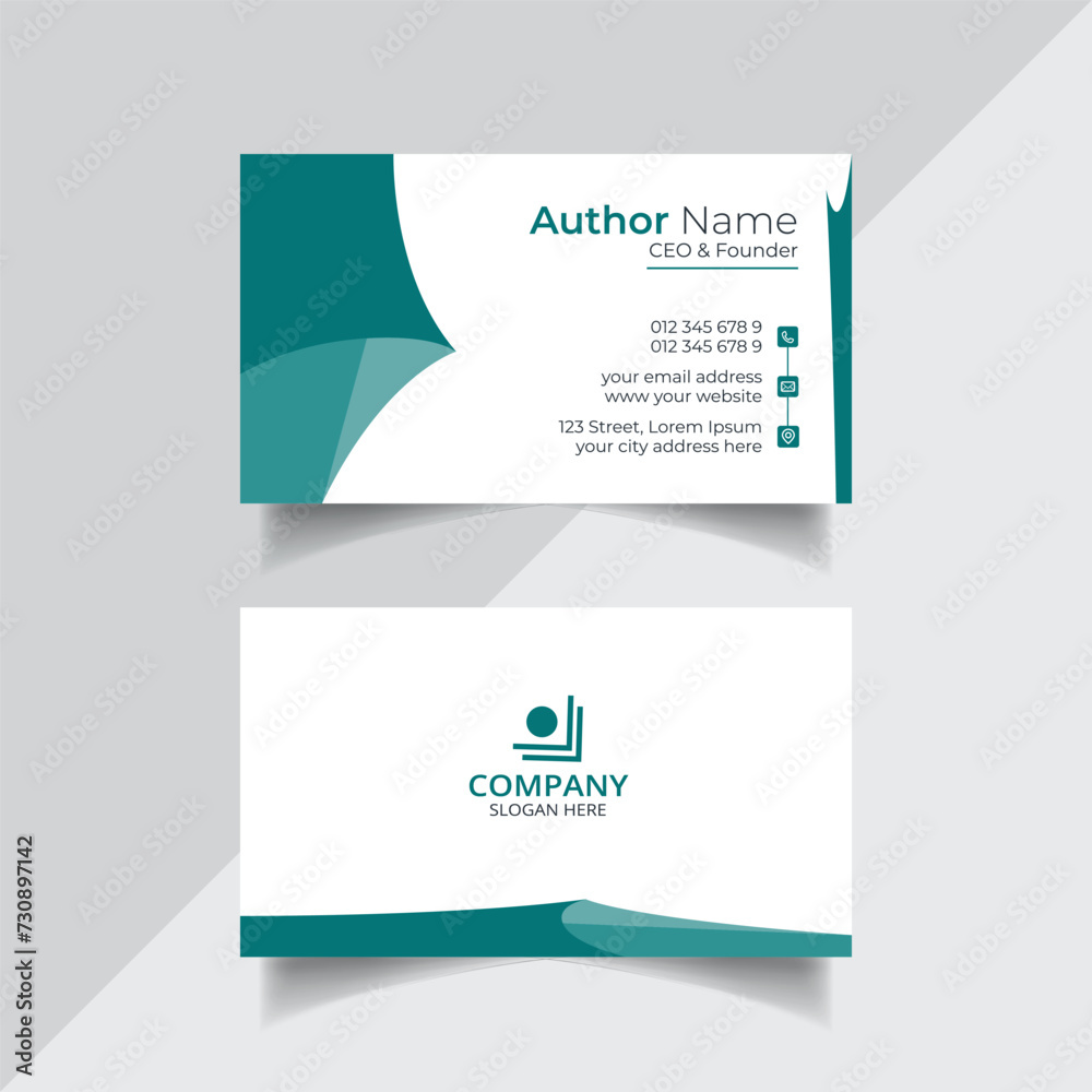 Fototapeta premium Vector clean style modern business card template or visiting card design
