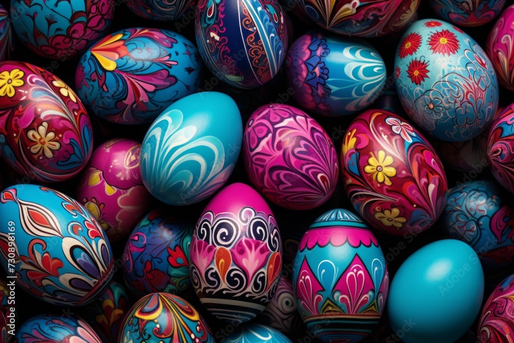easter eggs in a basket easter eggs in a basket
