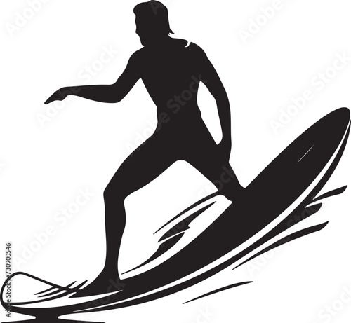 surfing silhouette vector illustration
