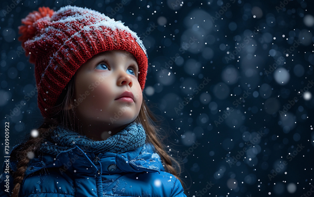 Little Girl in Blue Jacket and Red Hat Little Girl in Blue Jacket and Red Hat