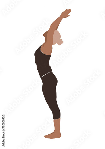 Mountain Pose Tadasana yoga pose pilates asana aesthetic set of illustrations pilates asana meditation chakra