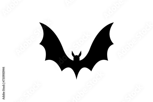 Bat silhouette. A flying bat. Halloween concept. A black bat. Vector