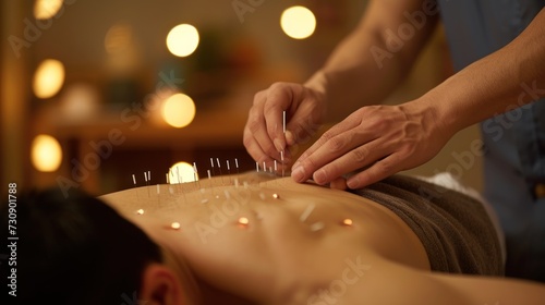 Acupuncture therapy on the human back