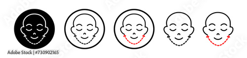 Cosmetic Surgery Line Icon. Facial Improvement icon in black and white color.