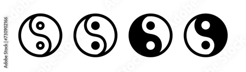Balance Emblem Line Icon. Harmony Symbol icon in black and white color. photo