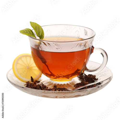 mint tea in a mug isolated on white background. With clipping path. 