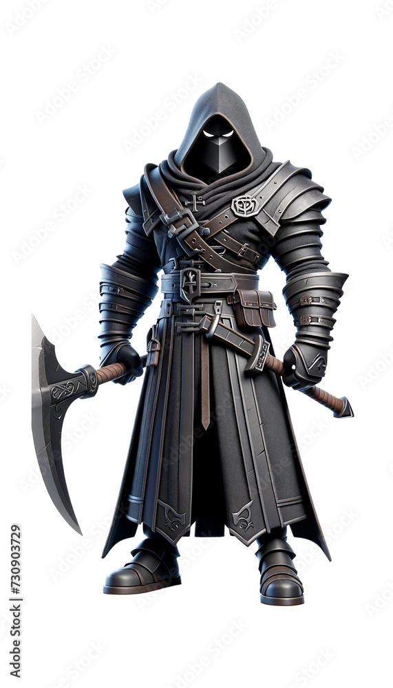 3D executioner. Realistic executioner with scythe Stock Illustration ...