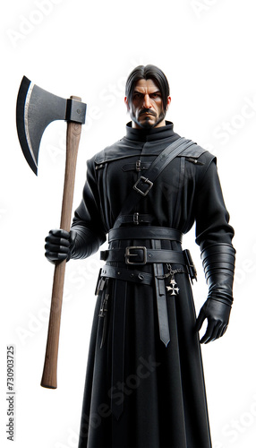 3D executioner. Realistic executioner with axe photo
