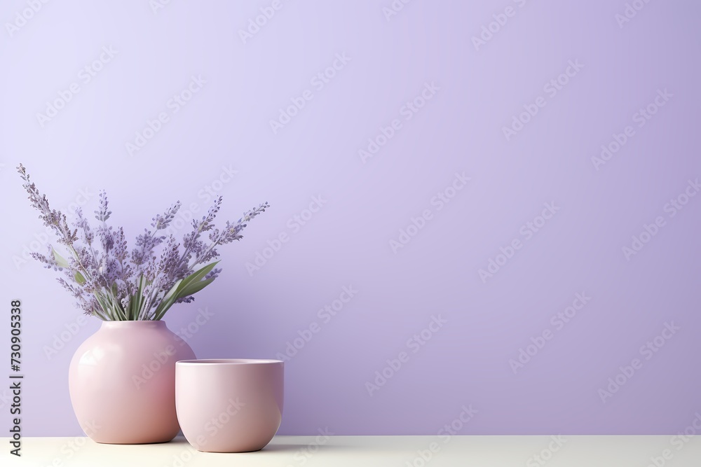 Calmly captivating empty solid color background in a muted lavender, creating a serene ambiance
