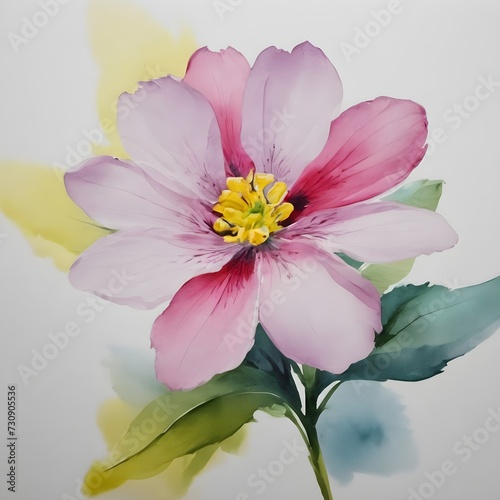 Watercolor painting  flower