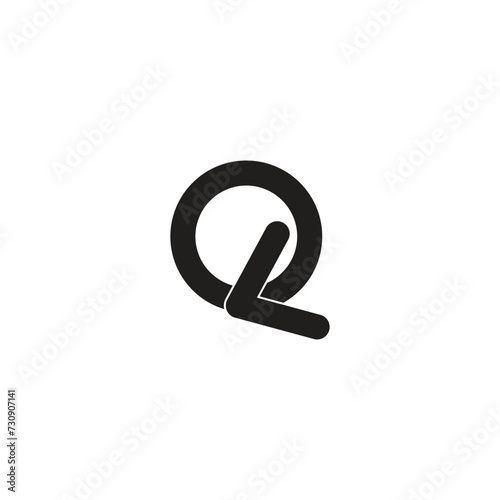 Simple Initial Letter Q black color Logo. Usable for Business and Branding Logos. Flat Vector Logo Design. photo