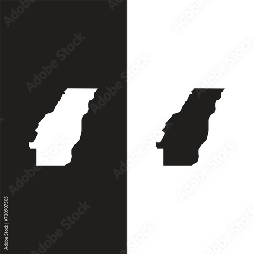 West Carroll Parish, Louisiana. Maps for design. Blank, white and black backgrounds photo