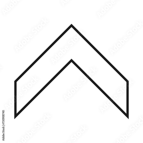 Hollow Upward Chevron Stripe Arrow Icon