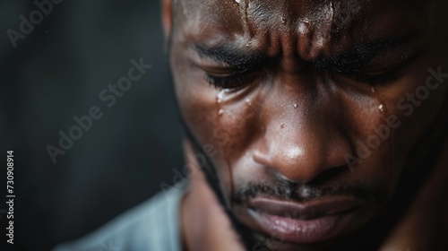 a man crying