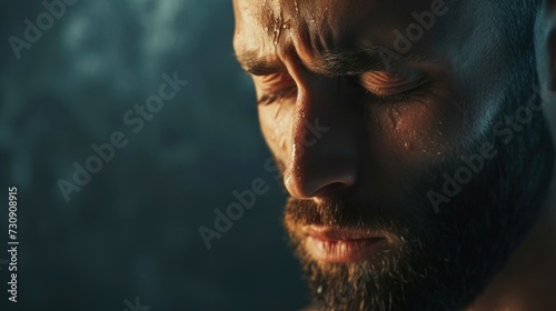 a man crying